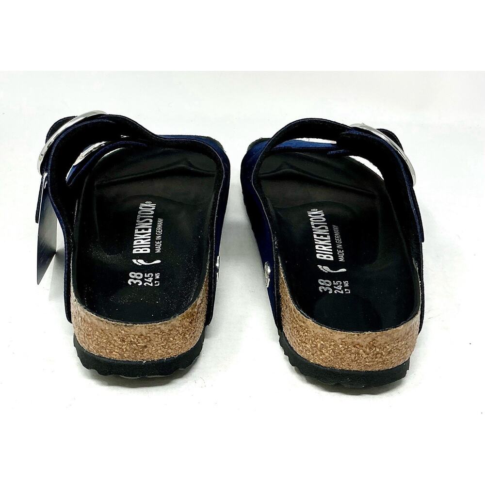 Birkenstock Arizona Big Buckle Midnight Blue Velvet Sandals EU 38 Ladies 7 NIB - Picture 6 of 10